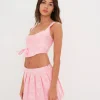 New For Love & Lemons Adelaide Mini Skirt Pink