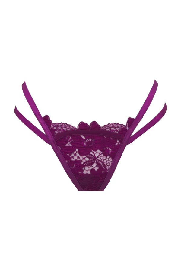 Store For Love & Lemons Aimee Floral Thong Panty Purple