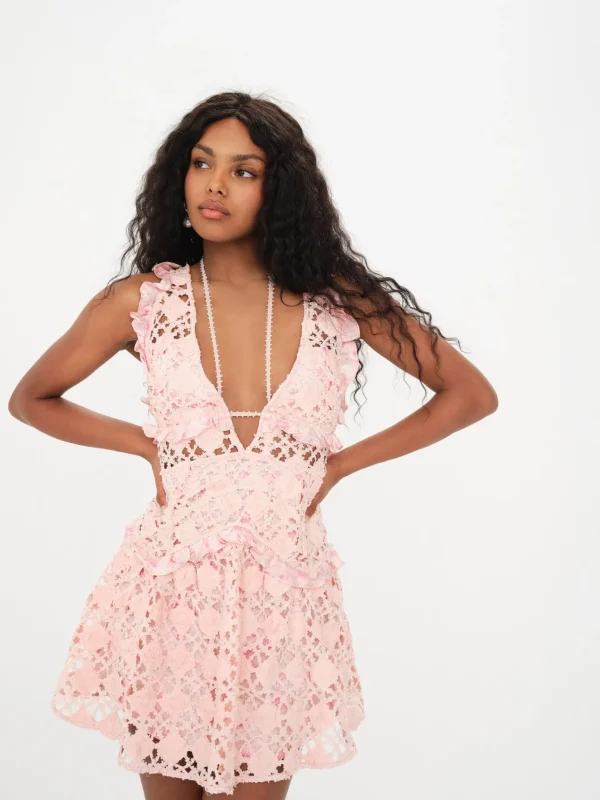 Best Sale For Love & Lemons Alessia Mini Dress Pink