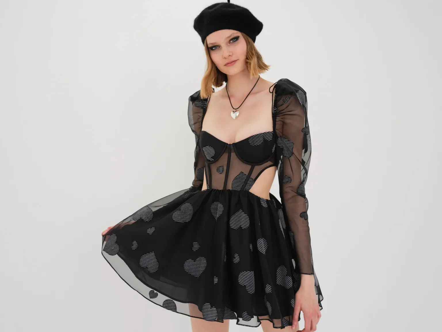 alexandra_long_sleeve_min_5.webp Clearance For Love & Lemons Alexandra Long Sleeve Mini Dress Black