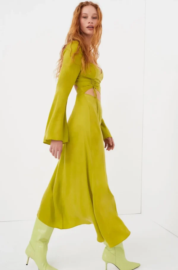 Clearance For Love & Lemons Allie Midi Dress Green