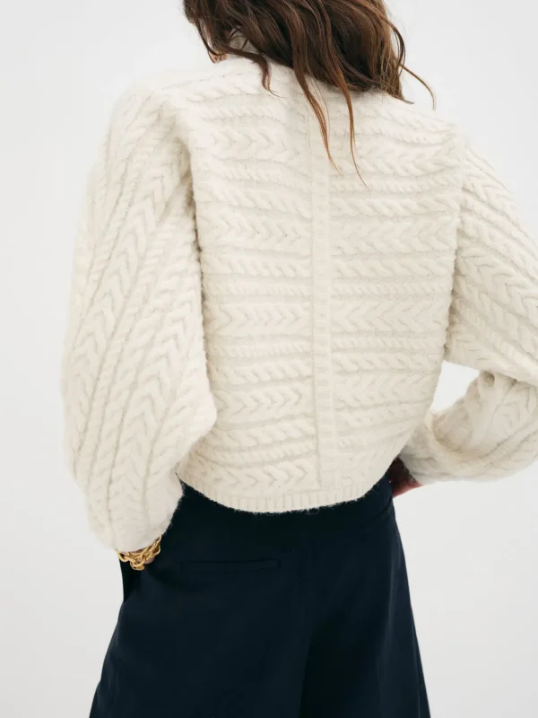 Fashion For Love & Lemons Amelia Cross Front Turtleneck Ivory
