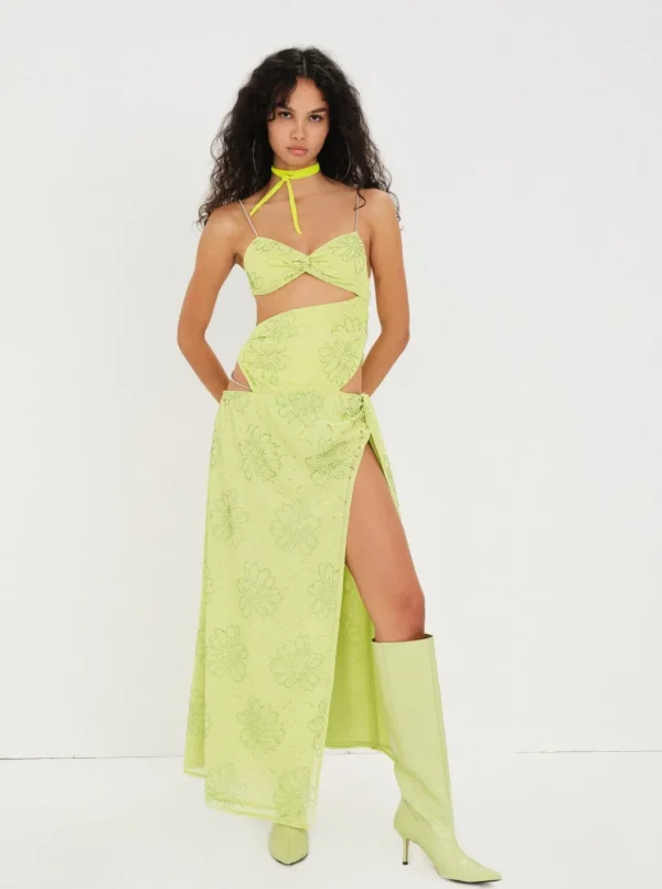 Online For Love & Lemons Anna Maxi Dress Green