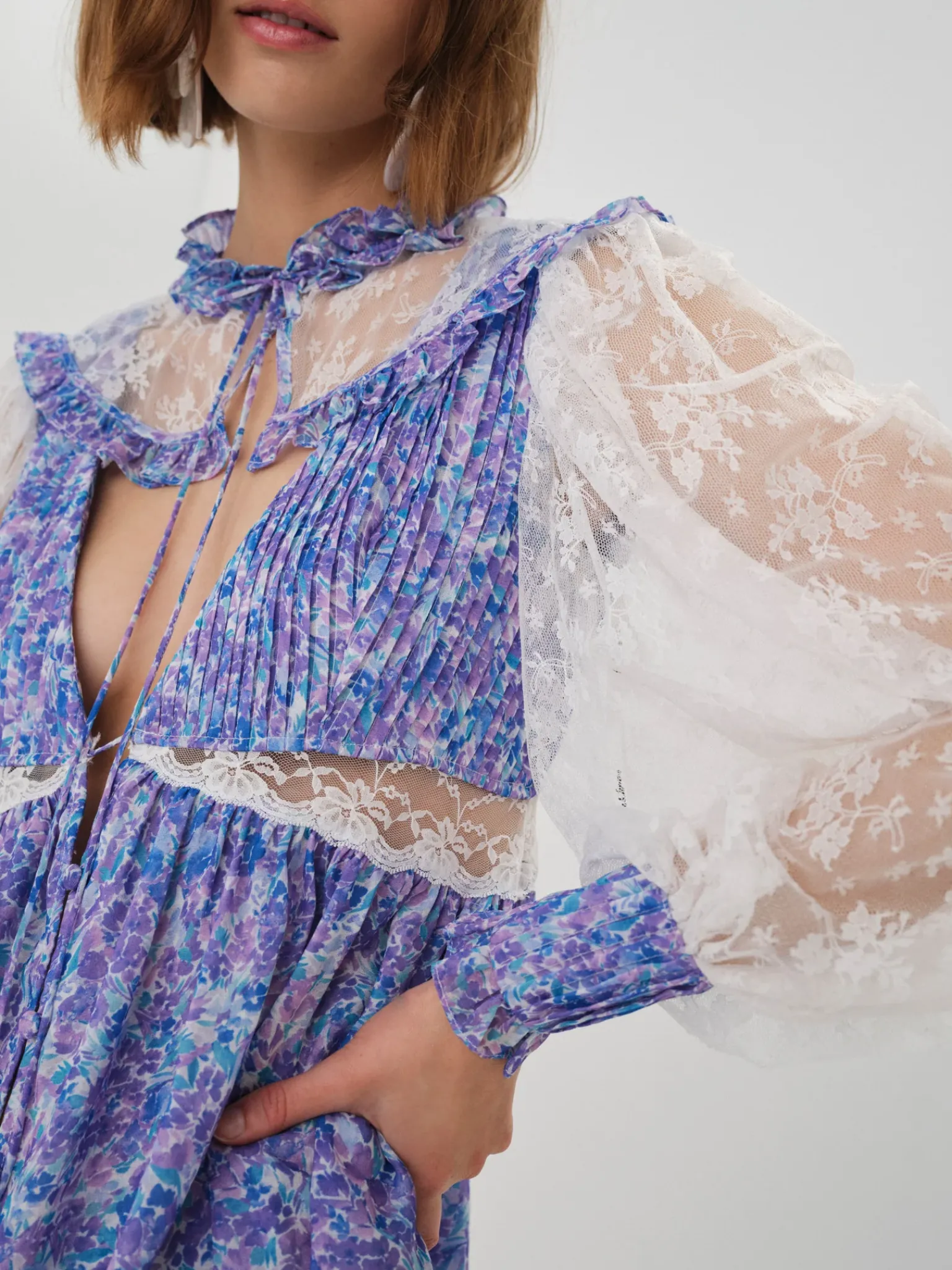 april_mini_dress_1.webp Sale For Love & Lemons April Mini Dress Purple