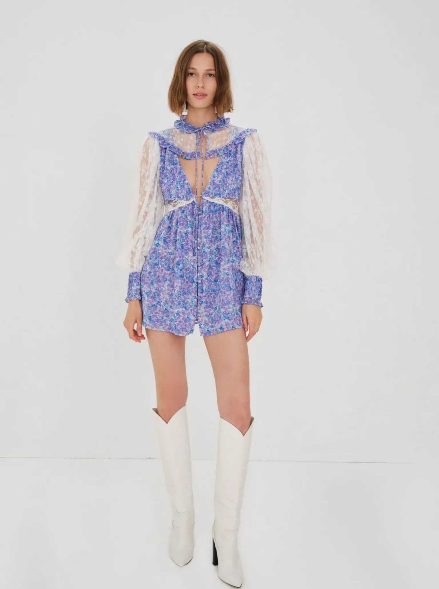april_mini_dress_2.webp Sale For Love & Lemons April Mini Dress Purple