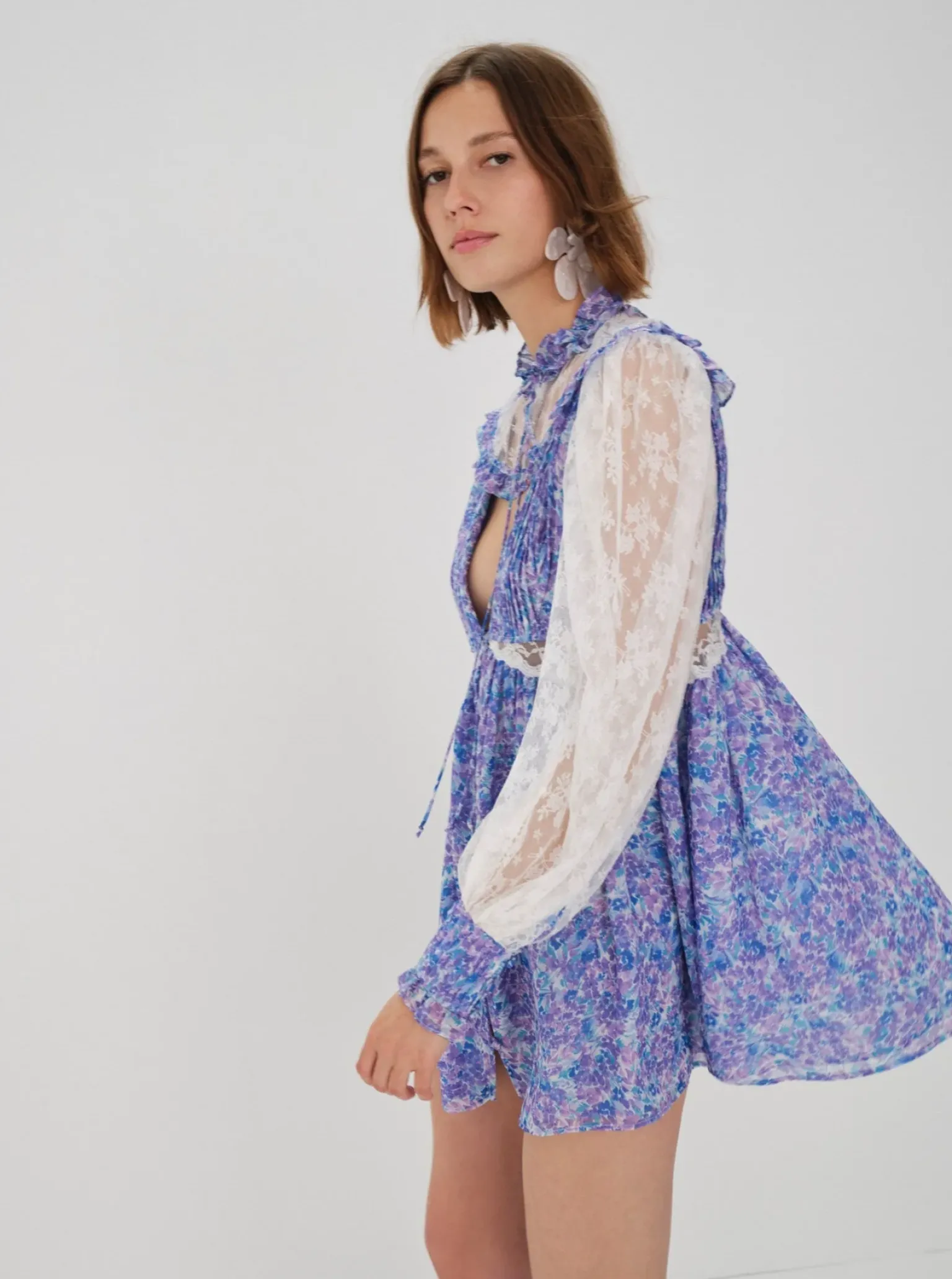 april_mini_dress_3.webp Sale For Love & Lemons April Mini Dress Purple