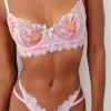 Store For Love & Lemons Aster Embroidery Underwire Bra Pink
