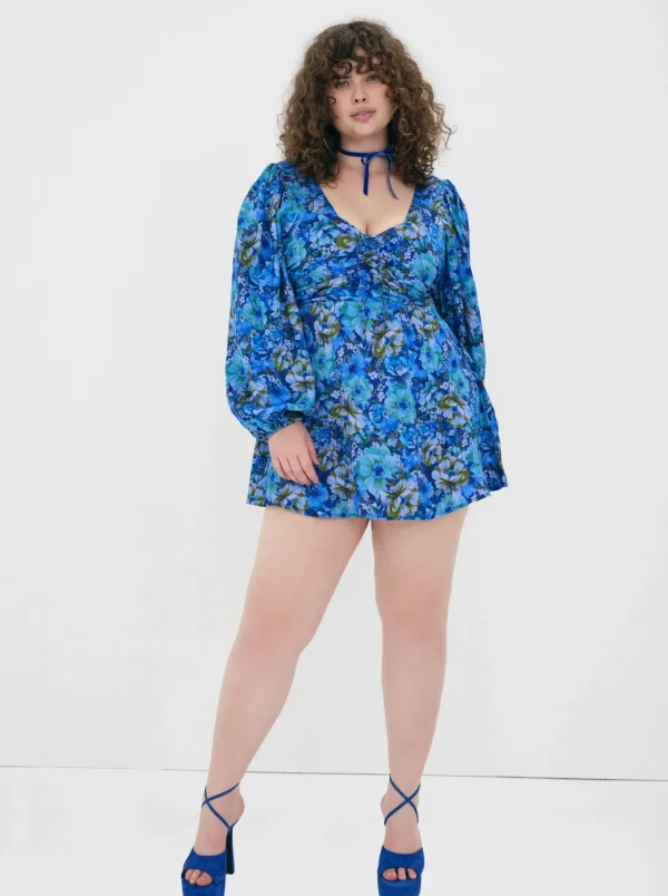 Flash Sale For Love & Lemons Astor Mini Dress Blue