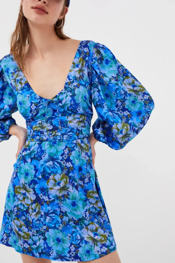 Flash Sale For Love & Lemons Astor Mini Dress Blue