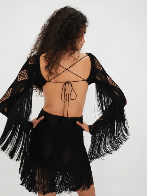 Fashion For Love & Lemons Aubrey Mini Dress Black