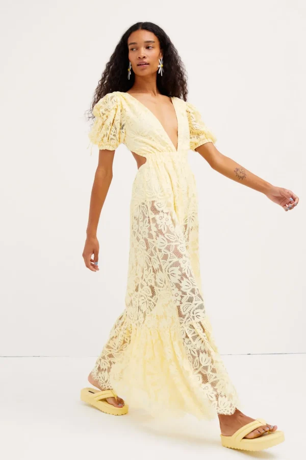Best Sale For Love & Lemons Bea Maxi Dress Yellow