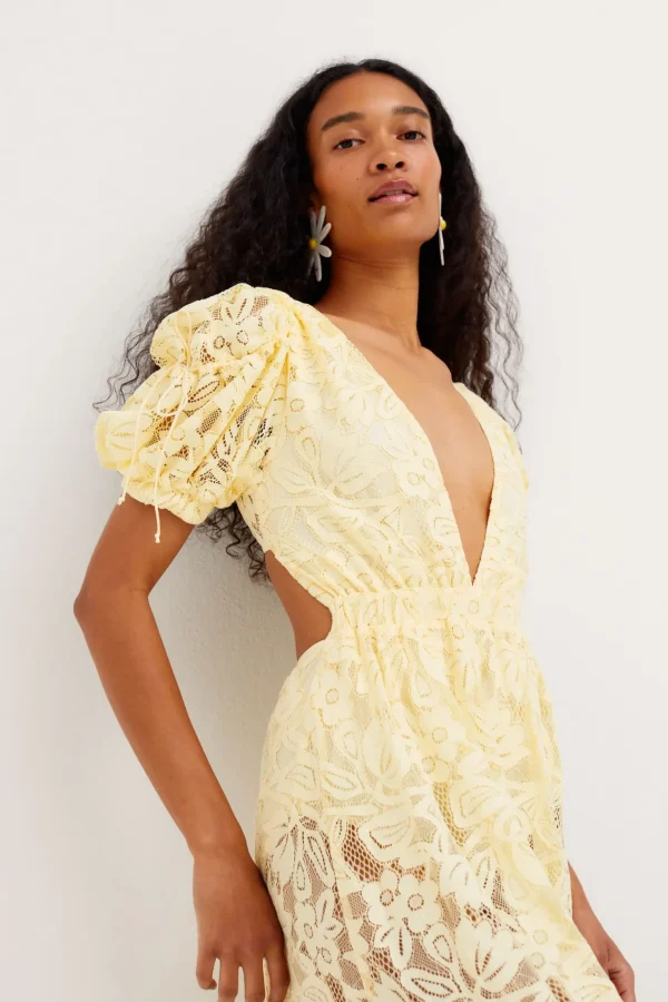 Best Sale For Love & Lemons Bea Maxi Dress Yellow