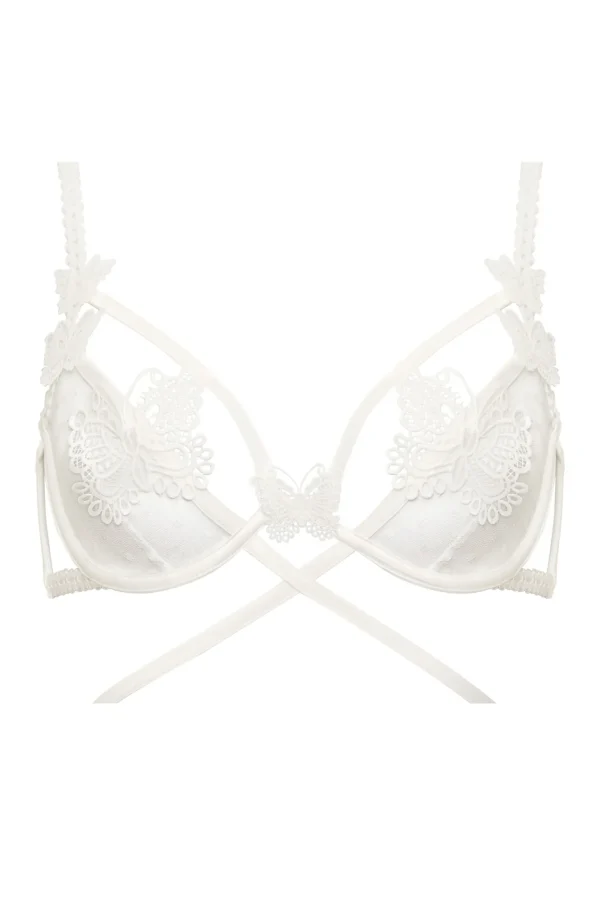 Cheap For Love & Lemons Beaming Butterfly Applique Underwire Bra White