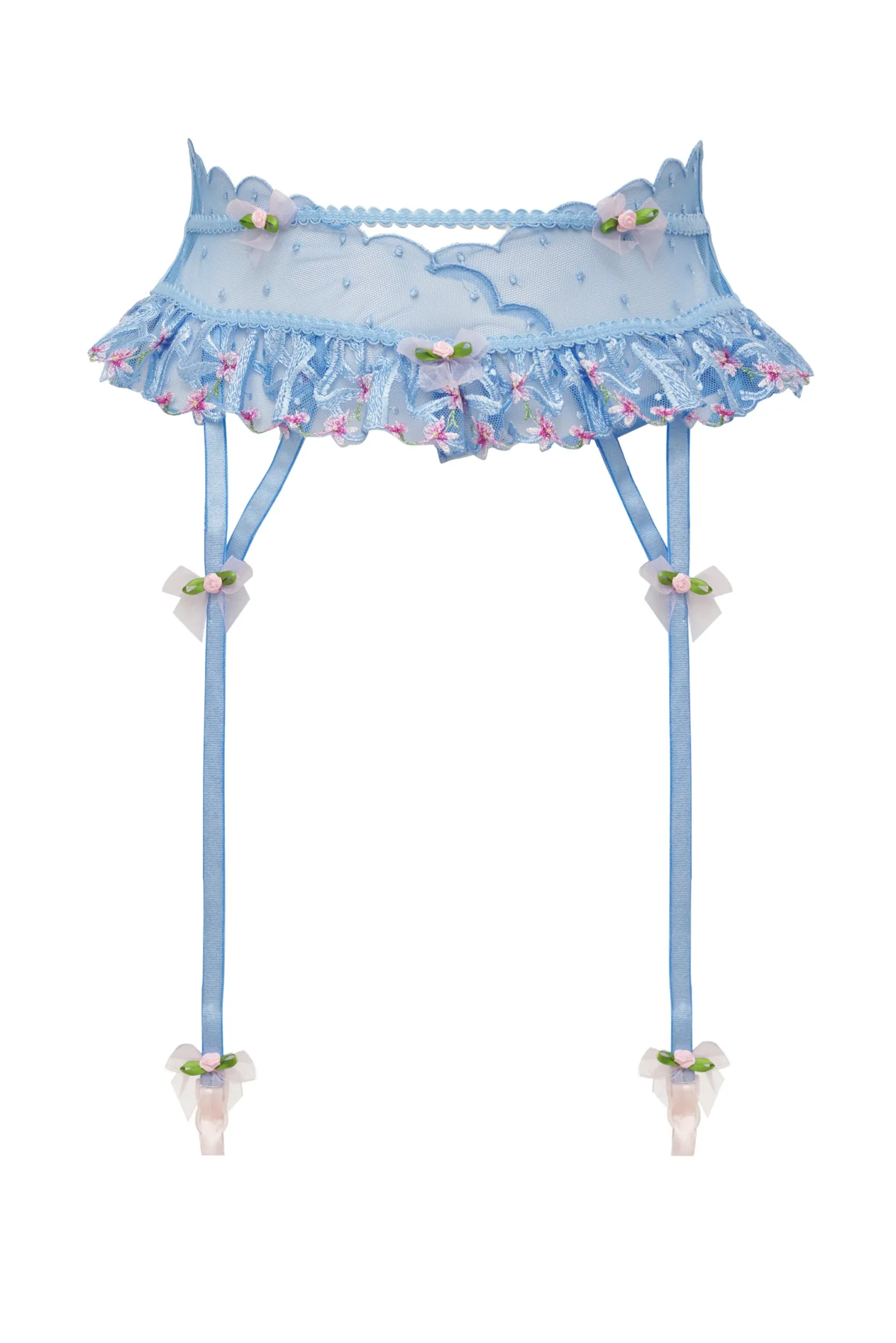 bell_bow_garter_belt_4.webp Hot For Love & Lemons Bell Bow Garter Belt Blue