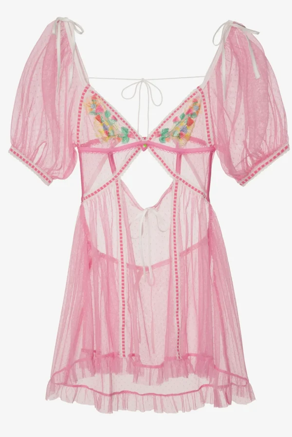 Clearance For Love & Lemons Berry Patch Slip Pink