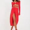 Hot For Love & Lemons Brady Midi Skirt Red