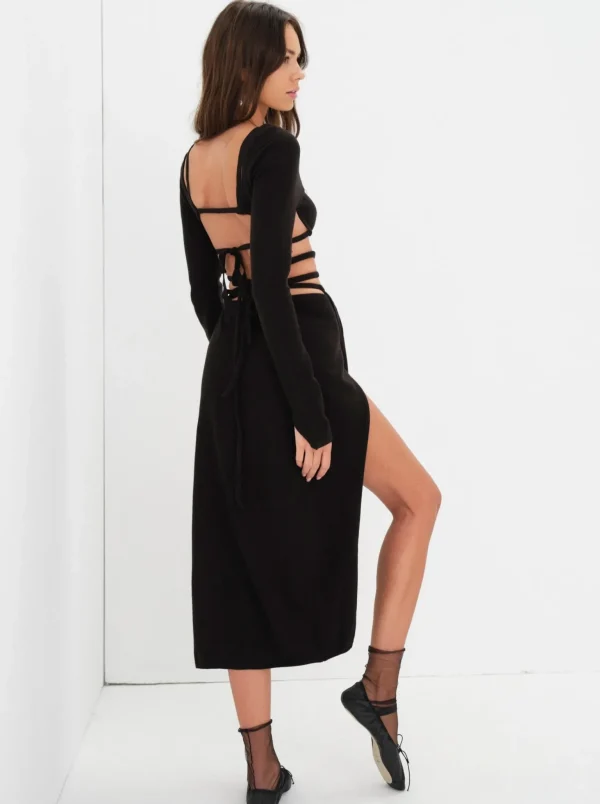 Discount For Love & Lemons Brady Midi Skirt Black