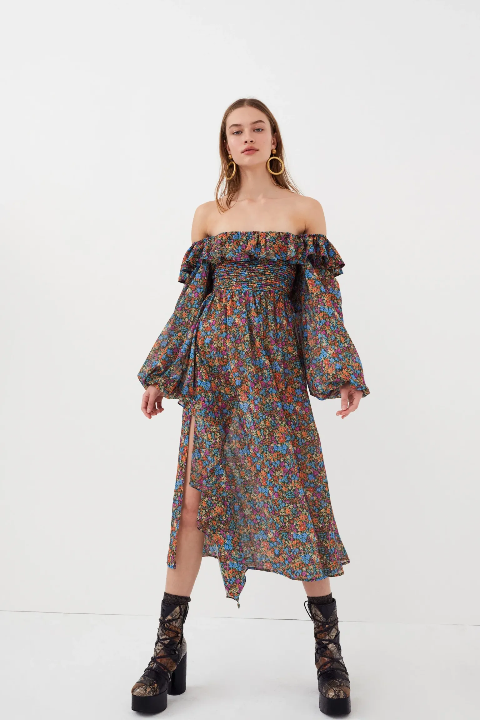 brittany_midi_dress_5.webp Fashion For Love & Lemons Brittany Midi Dress Blue
