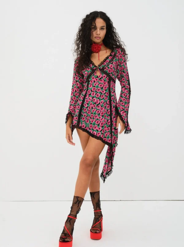 Cheap For Love & Lemons Brunello Asymmetrical Dress Red