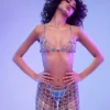 Store For Love & Lemons Butterfly Grid Skirt Multi