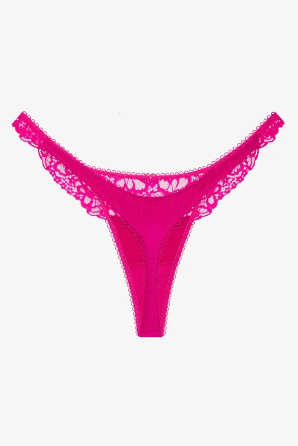 Fashion For Love & Lemons Butterfly Lace Thong Panty Pink