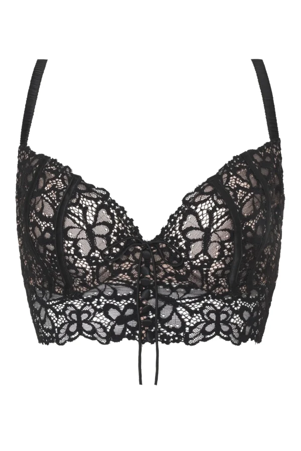 Outlet For Love & Lemons Butterfly Lace Underwire Bra Black