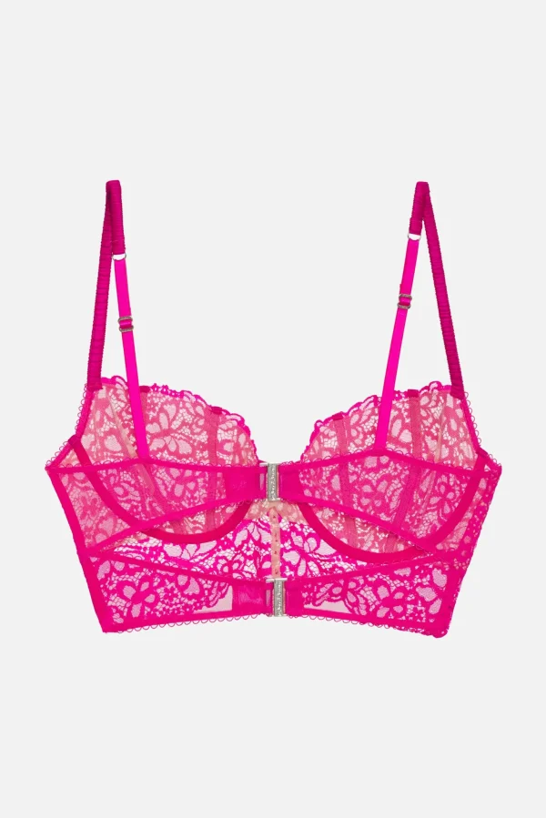 Flash Sale For Love & Lemons Butterfly Lace Underwire Bra Pink