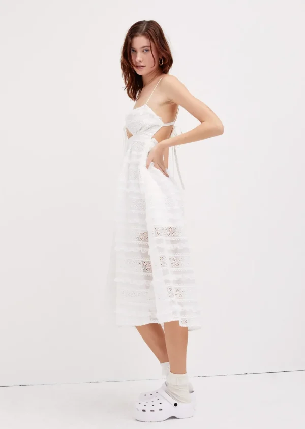 Best Sale For Love & Lemons Cameron Midi Dress White