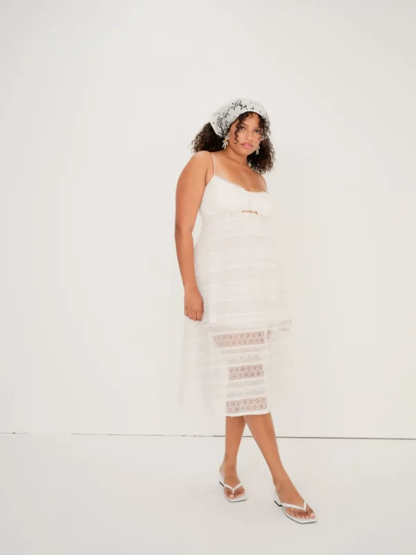 Best Sale For Love & Lemons Cameron Midi Dress White