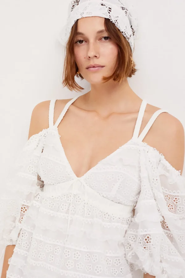 Flash Sale For Love & Lemons Cameron Mini Dress White