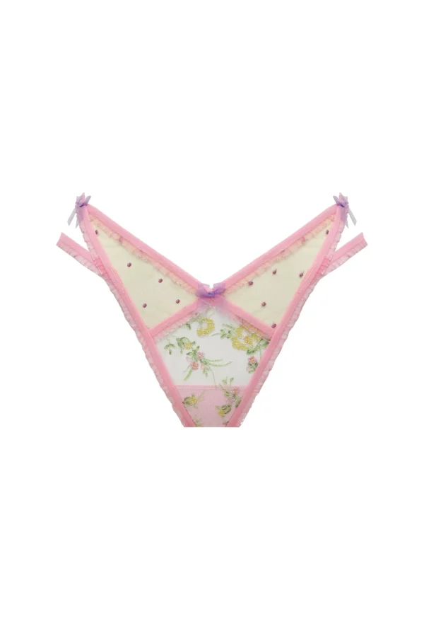 Clearance For Love & Lemons Camila Strappy Thong Panty Pink