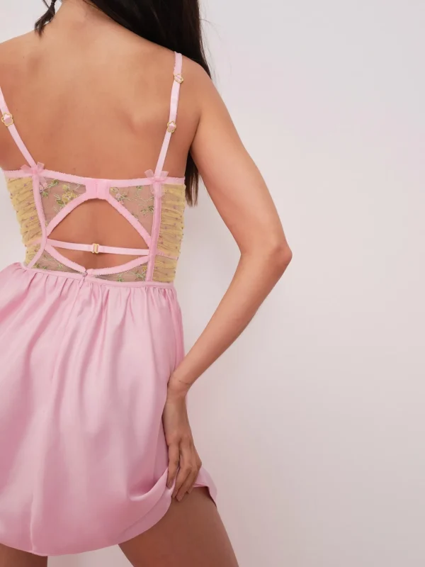 Fashion For Love & Lemons Camila Tank Slip Dress Pink