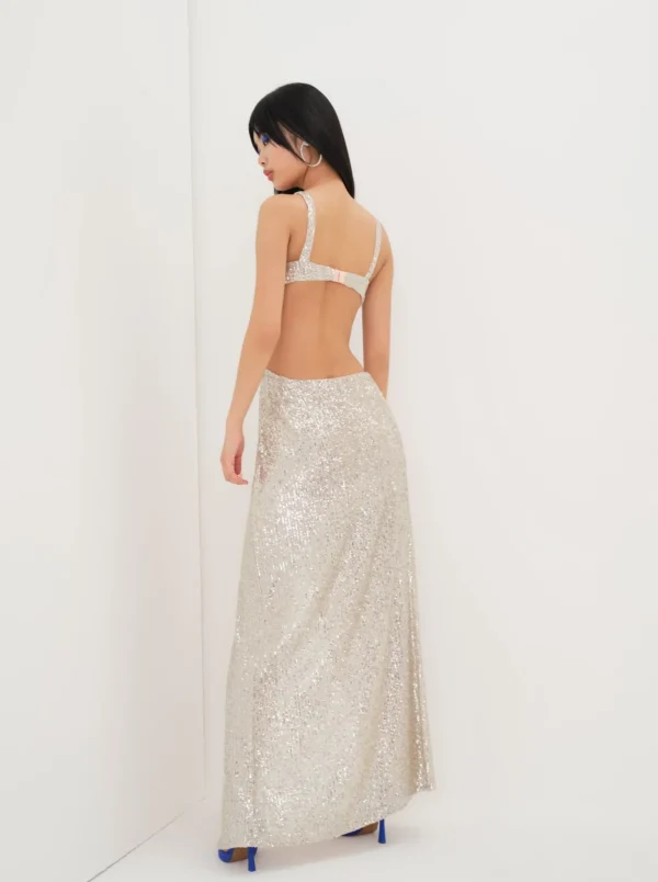 Best For Love & Lemons Candice Maxi Dress Metallic