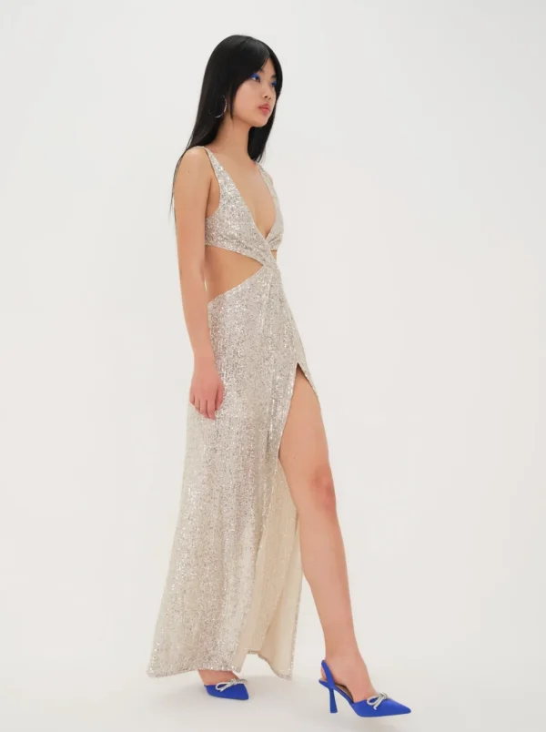 Best For Love & Lemons Candice Maxi Dress Metallic