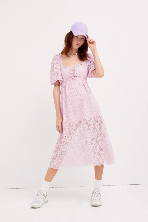 Best For Love & Lemons Carmela Midi Dress Purple