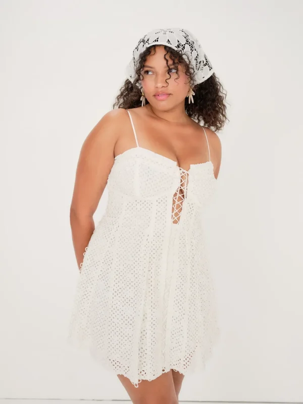 Best Sale For Love & Lemons Cassie Corset Mini Dress White