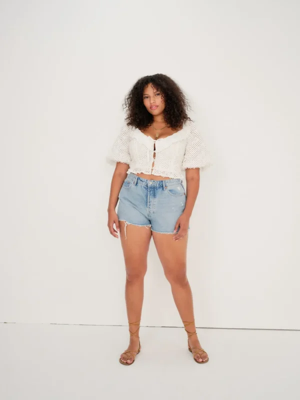 Cheap For Love & Lemons Cassie Crop Top White