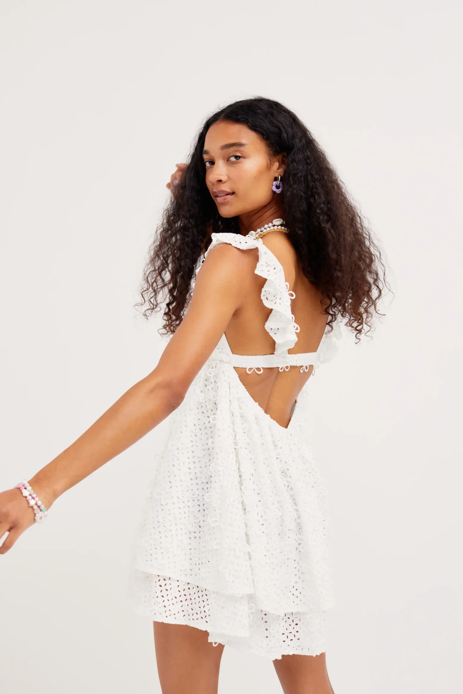 cassie_mini_dress_1.webp Store For Love & Lemons Cassie Mini Dress White