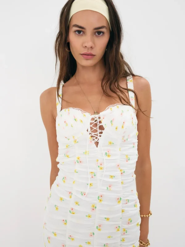 Cheap For Love & Lemons Celia Mini Dress White