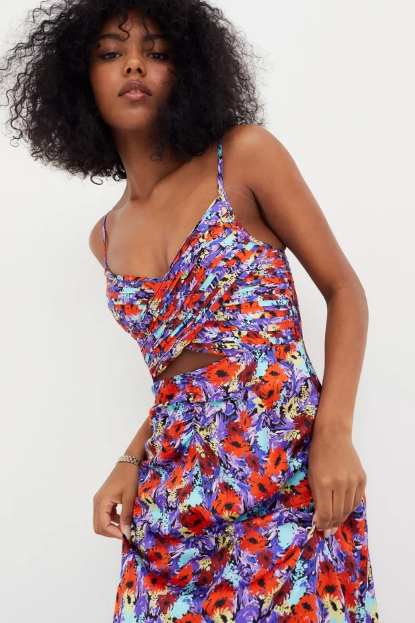 Outlet For Love & Lemons Chiara Midi Dress Purple
