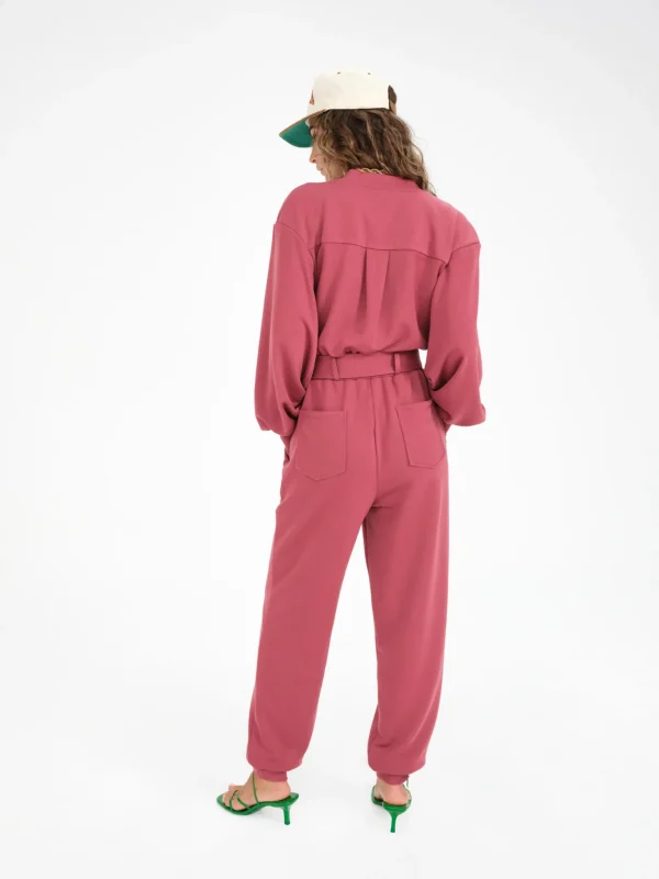 New For Love & Lemons Cinched Jumpsuit Red
