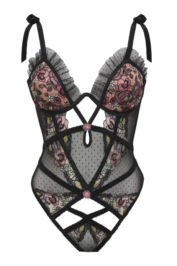 Best For Love & Lemons Clara Bodysuit Black