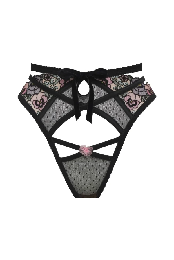 Sale For Love & Lemons Clara High-Waist Cheeky Panty Black
