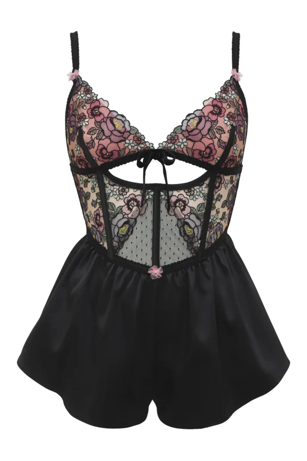 Outlet For Love & Lemons Clara Romper Black