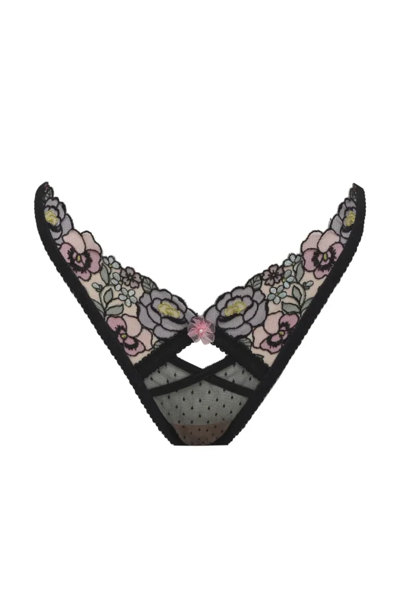 Best Sale For Love & Lemons Clara Thong Panty Black