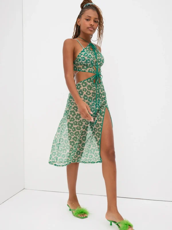 Outlet For Love & Lemons Claudia Midi Coverup Green