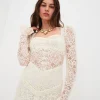 Best Sale For Love & Lemons Cleo Mini Dress Ivory