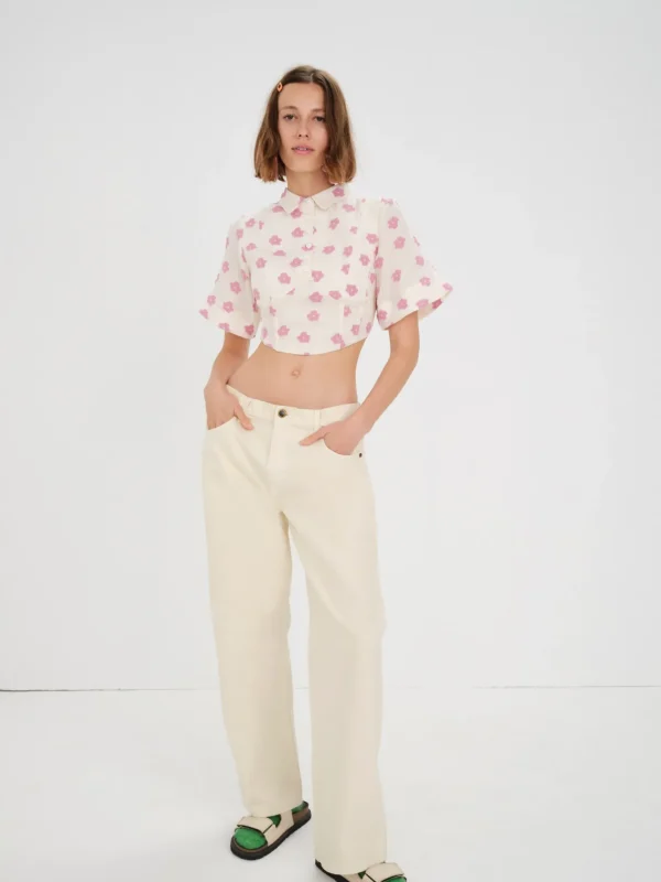New For Love & Lemons Clover Top Pink