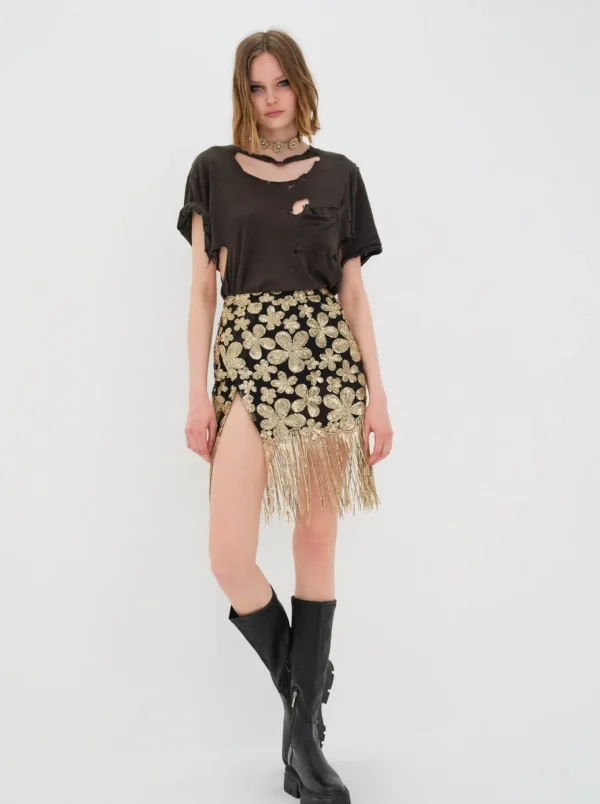 Discount For Love & Lemons Colette Mini Skirt Black