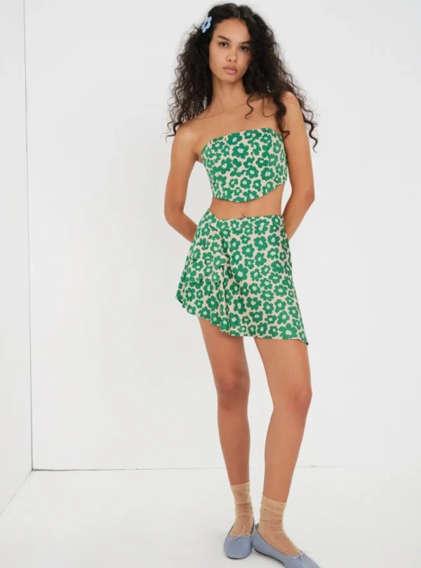 Sale For Love & Lemons Cooper Crop Top Green